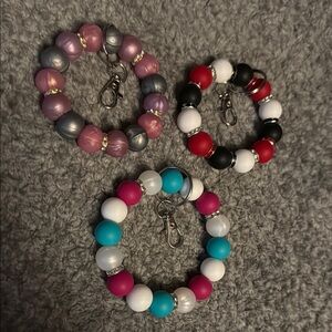 Colorful Beaded Kids Keychain Set